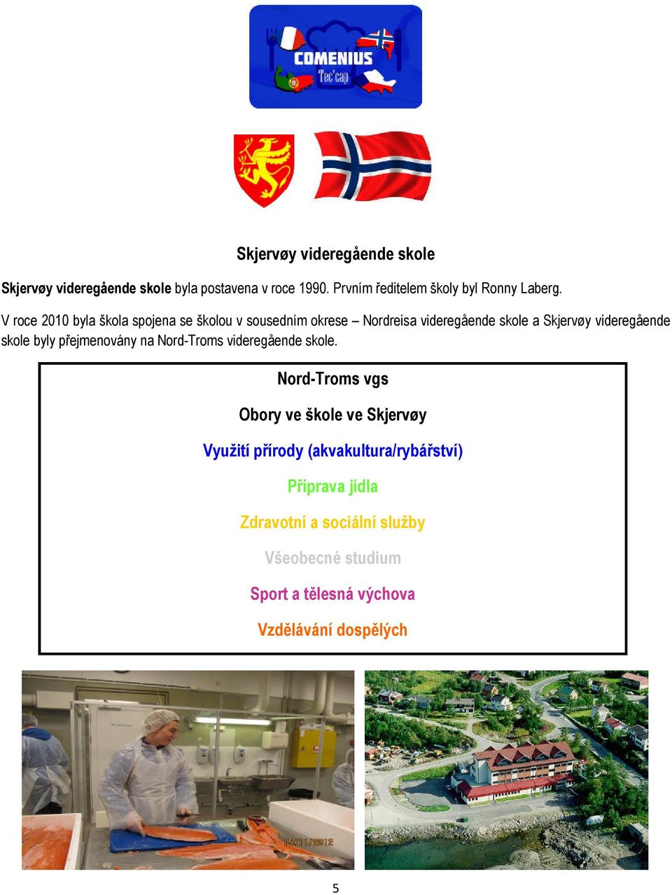 V roce 2010 byla škola spojena se školou v sousedním okrese Nordreisa videregående skole a Skjervøy videregående skole