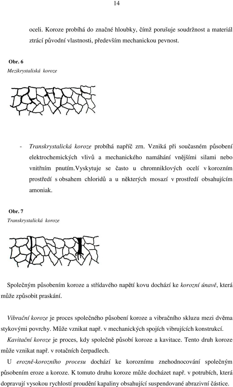 vyskytuje se často u chromniklových ocelí v korozním prostředí s obsahem chloridů a u některých mosazí v prostředí obsahujícím amoniak. Obr.