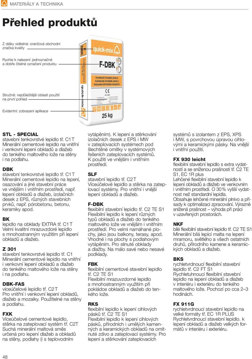 C1 T Minerální cementové lepidlo na vnitřní i venkovní lepení obkladů a dlažeb do tenkého maltového lože na stěny i na podlahu. DBK stavební tenkovrstvé lepidlo tř.