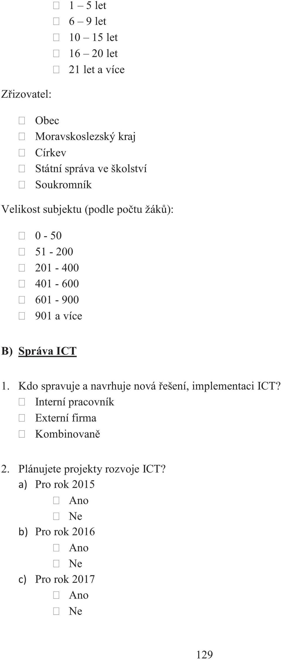 901 a více B) Správa ICT 1. Kdo spravuje a navrhuje nová řešení, implementaci ICT?