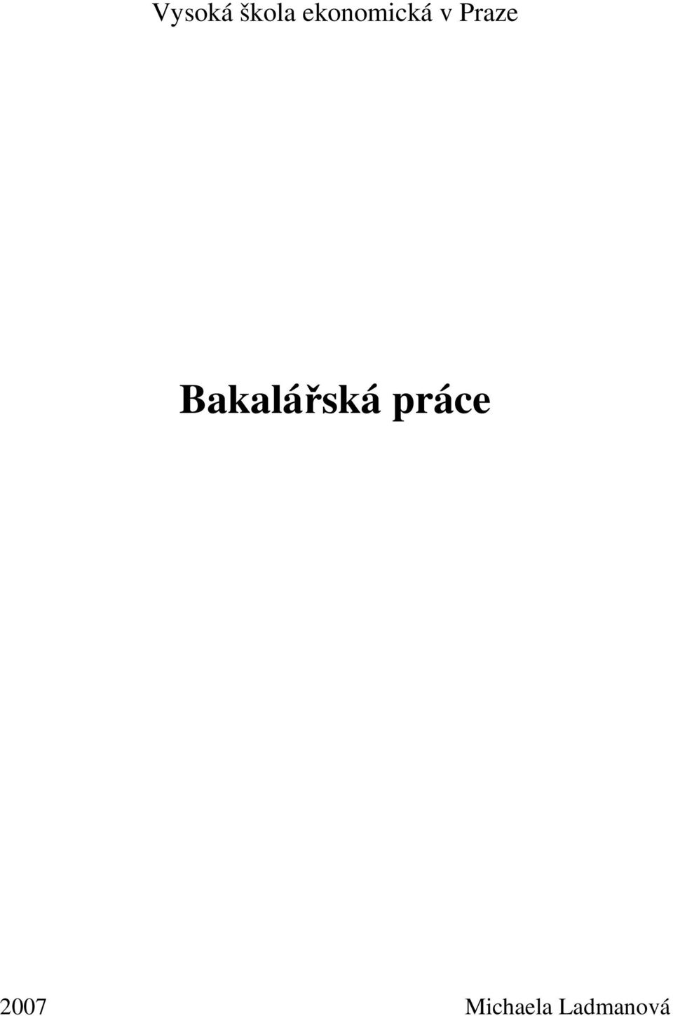 Bakalářská práce