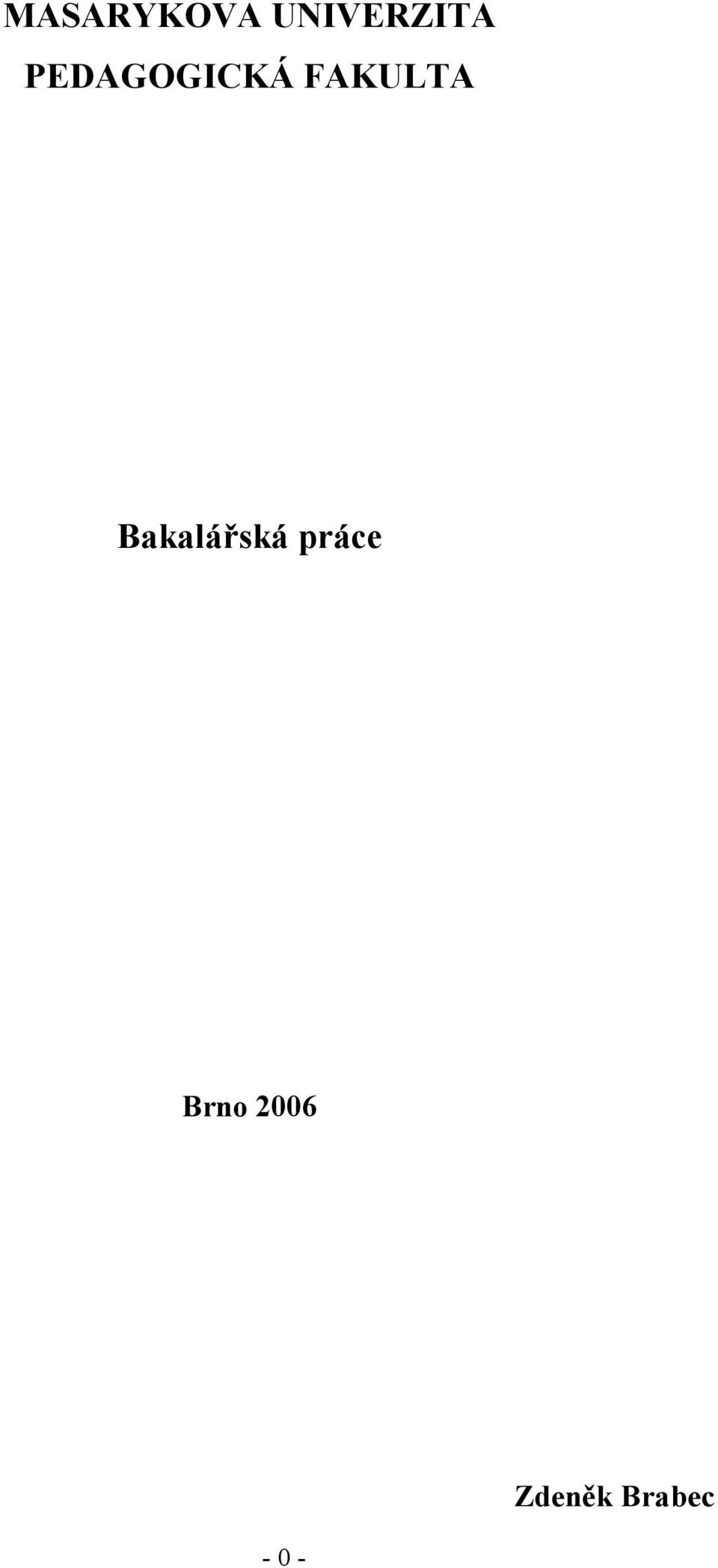 Bakalářská práce Brno