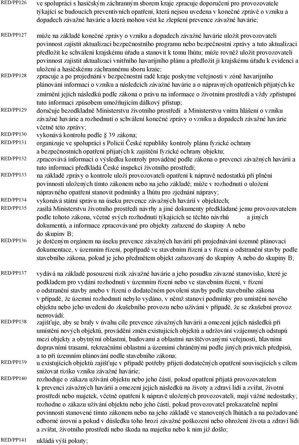 zlepšení prevence závažné havárie; může na základě konečné zprávy o vzniku a dopadech závažné havárie uložit provozovateli povinnost zajistit aktualizaci bezpečnostního programu nebo bezpečnostní