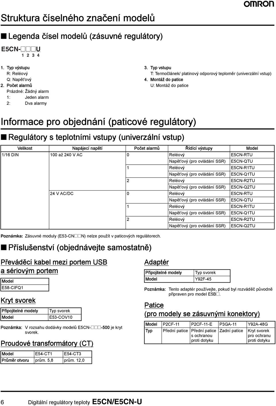 Montáž do ptice U: Montáž do ptice Informce pro objednání (pticové regulátory) Regulátory s teplotními vstupy (univerzální vstup) Velikost Npájecí npětí Počet lrmů Řídící výstupy Model 1/16 DIN 1 ž