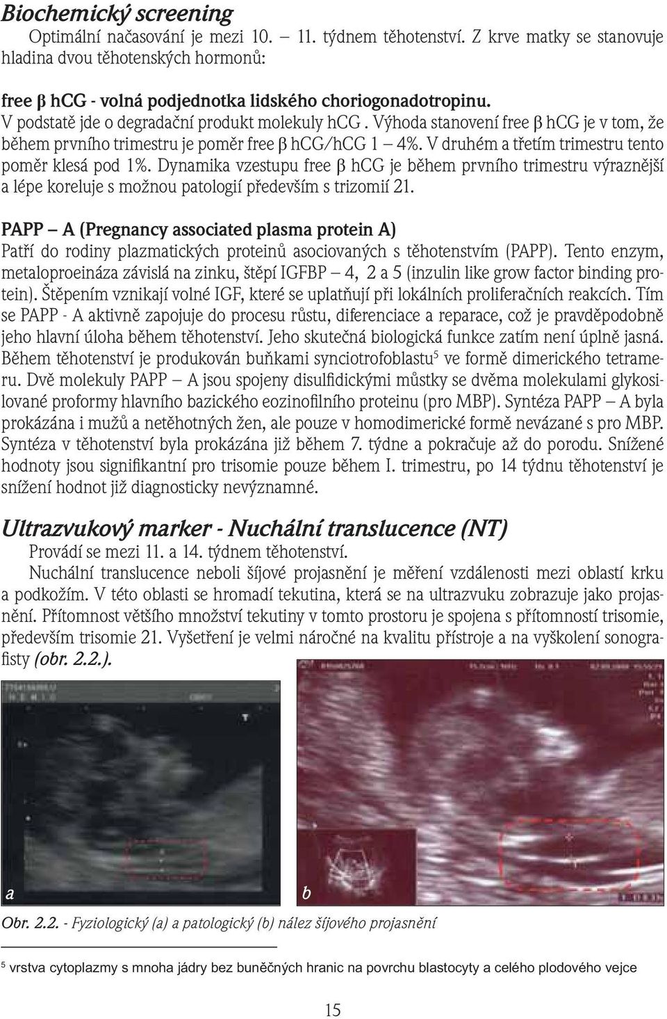 Dynamika vzestupu free β hcg je během prvního trimestru výraznější a lépe koreluje s možnou patologií především s trizomií 21.