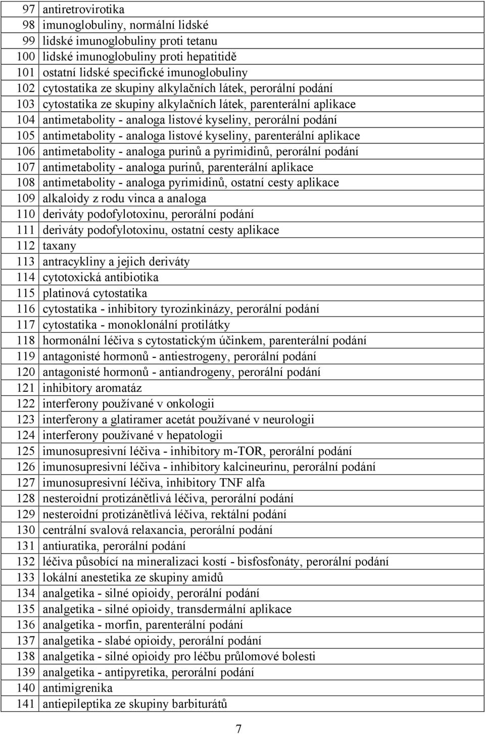 analoga listové kyseliny, parenterální aplikace 106 antimetabolity - analoga purinů a pyrimidinů, perorální podání 107 antimetabolity - analoga purinů, parenterální aplikace 108 antimetabolity -