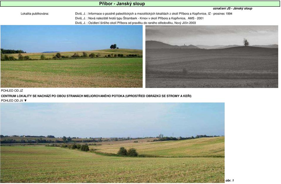 : Nová naleziště hrotů typu Štramberk - Krnov v okolí Příbora a Kopřivnice, AMS - 2001 Diviš, J.