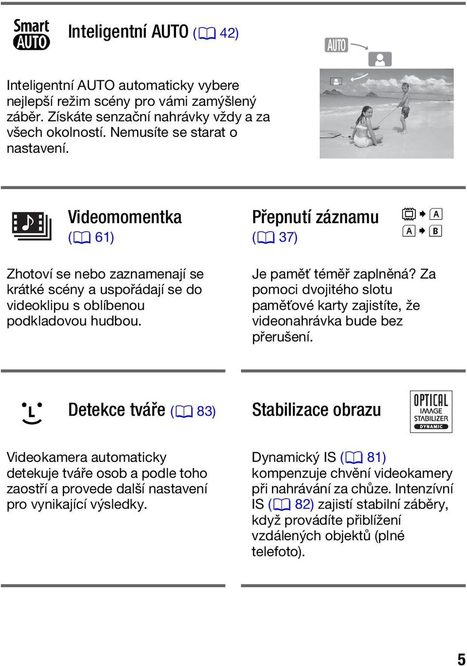 Za pomoci dvojitého slotu paměťové karty zajistíte, že videonahrávka bude bez přerušení.