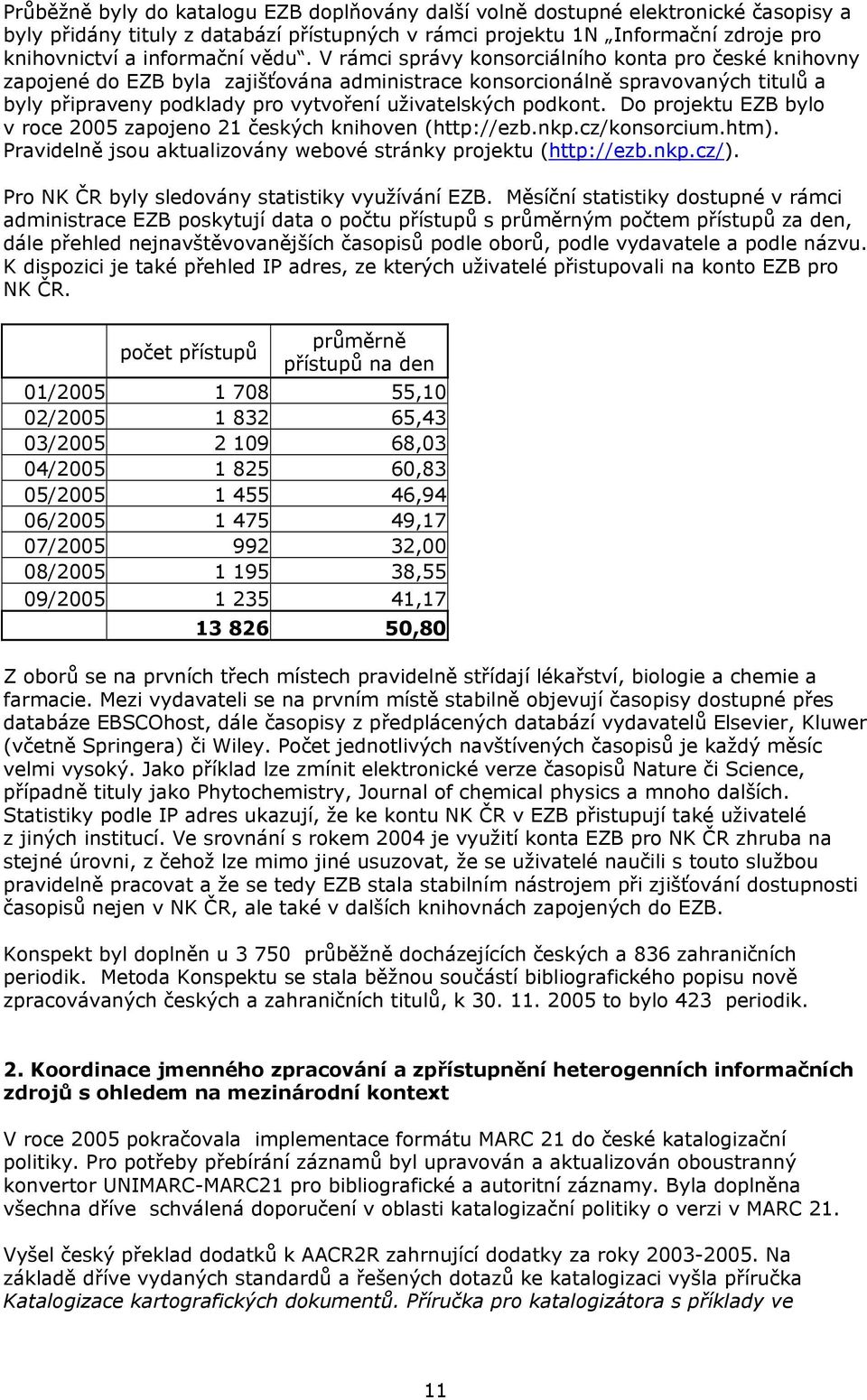 podkont. Do projektu EZB bylo v roce 2005 zapojeno 21 českých knihoven (http://ezb.nkp.cz/konsorcium.htm). Pravidelně jsou aktualizovány webové stránky projektu (http://ezb.nkp.cz/).