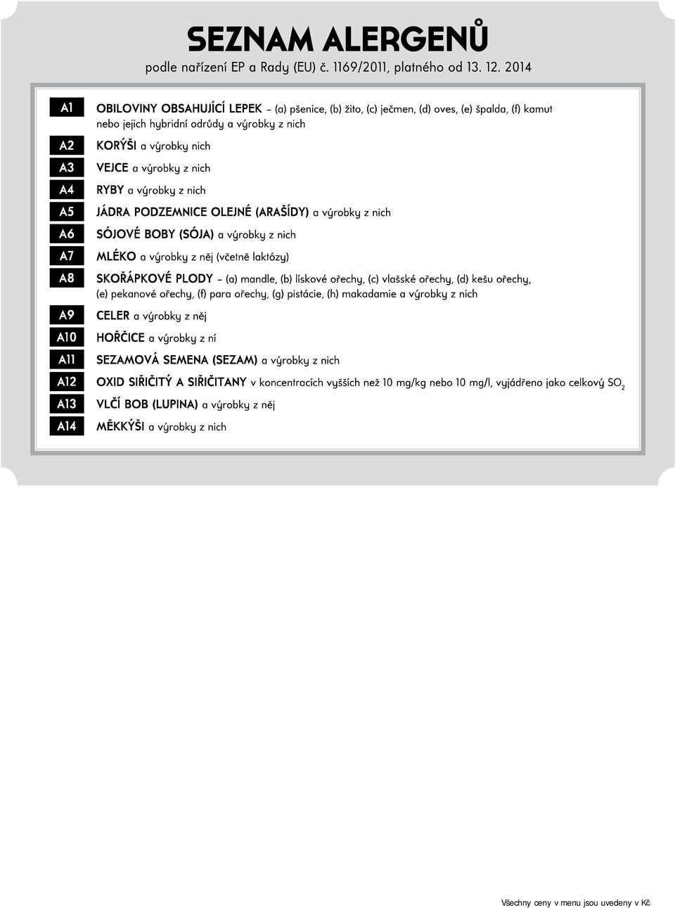 menu jsou