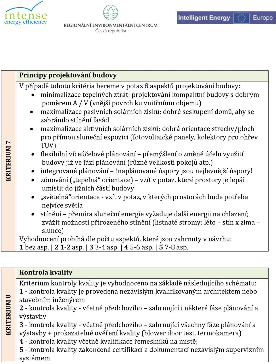 střechy/ploch pro přímou sluneční expozici (fotovoltaické panely, kolektory pro ohřev TUV) flexibilní víceúčelové plánování přemýšlení o změně účelu využití budovy již ve fázi plánování (různé