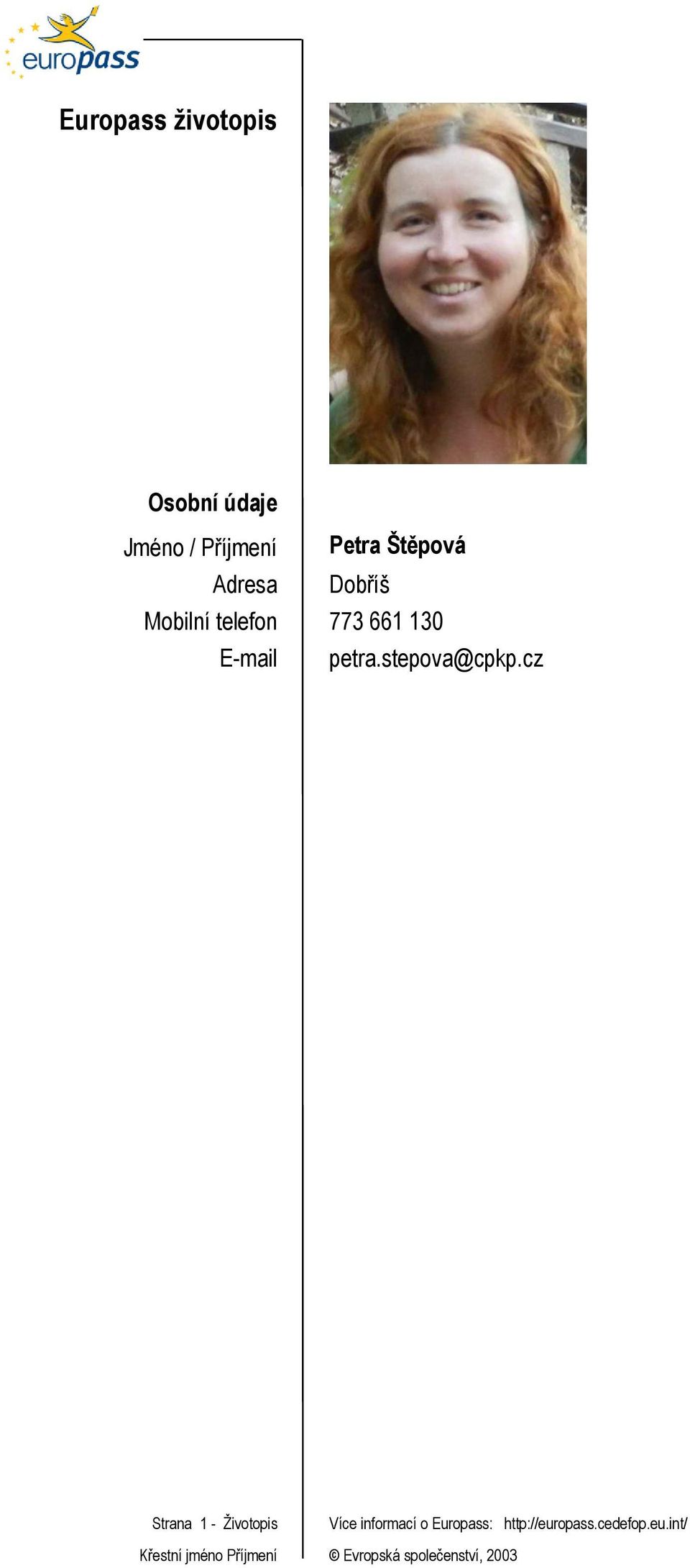 E-mail Petra Štěpová Dobříš 773 661