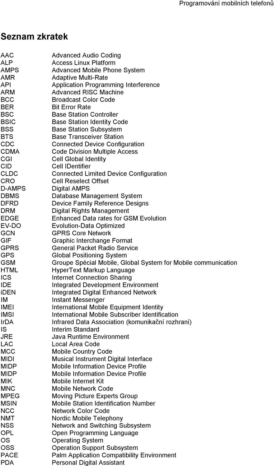 RISC Machine Broadcast Color Code Bit Error Rate Base Station Controller Base Station Identity Code Base Station Subsystem Base Transceiver Station Connected Device Configuration Code Division