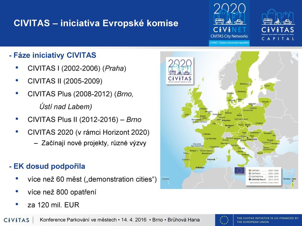 (2012-2016) Brno CIVITAS 2020 (v rámci Horizont 2020) Začínají nové projekty, různé výzvy -