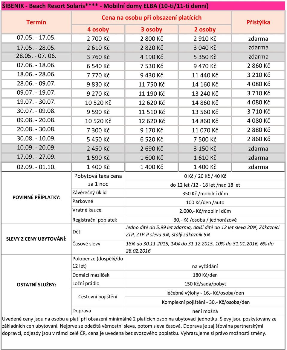 07. 9 270 Kč 11 190 Kč 13 240 Kč 3 710 Kč 19.07. - 30.07. 10 520 Kč 12 620 Kč 14 860 Kč 4 080 Kč 30.07. - 09.08. 9 590 Kč 11 510 Kč 13 560 Kč 3 710 Kč 09.08. - 20.08. 10 520 Kč 12 620 Kč 14 860 Kč 4 080 Kč 20.