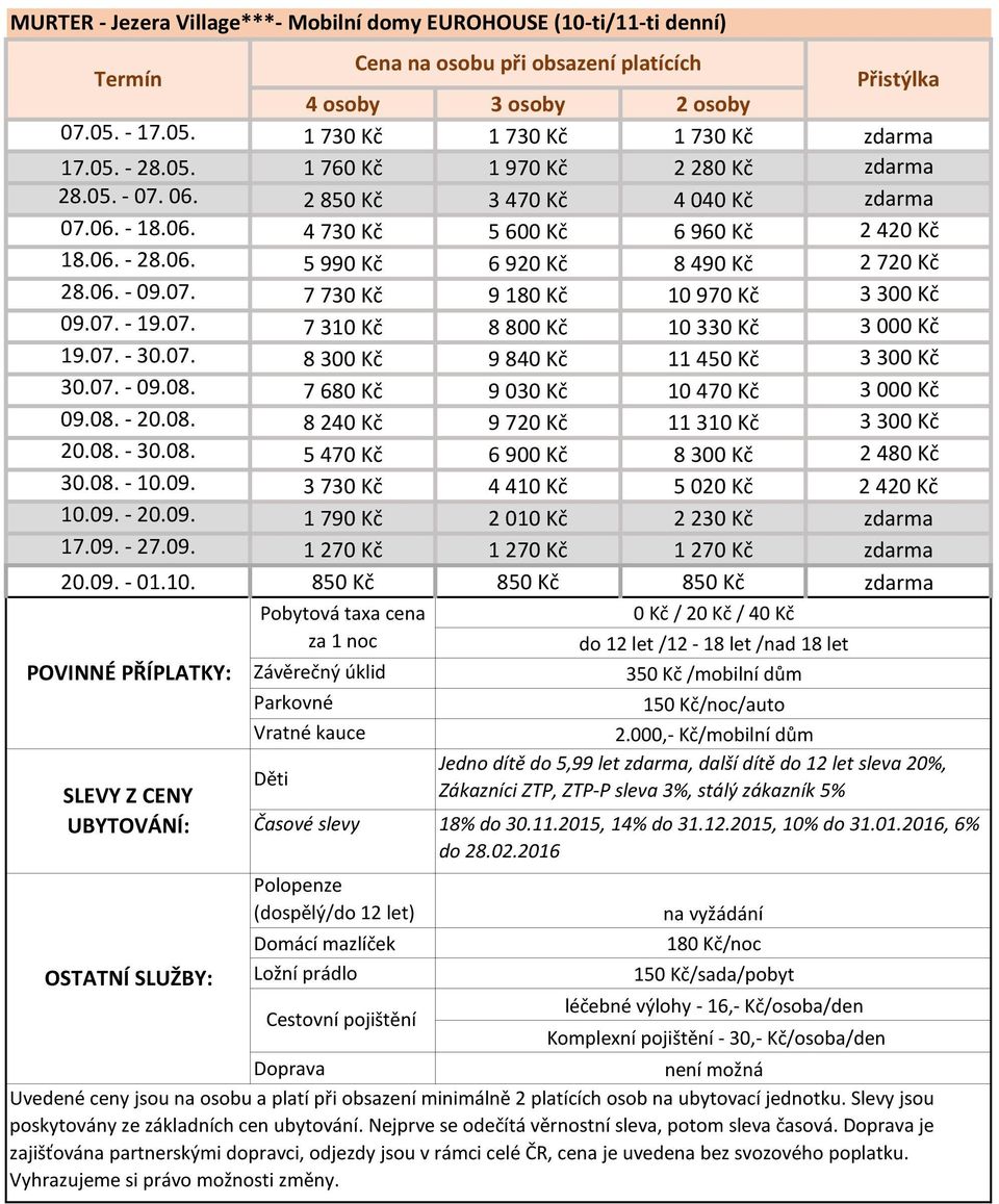 07. 7 310 Kč 8 800 Kč 10 330 Kč 3 000 Kč 19.07. - 30.07. 8 300 Kč 9 840 Kč 11 450 Kč 3 300 Kč 30.07. - 09.08. 7 680 Kč 9 030 Kč 10 470 Kč 3 000 Kč 09.08. - 20.08. 8 240 Kč 9 720 Kč 11 310 Kč 3 300 Kč 20.