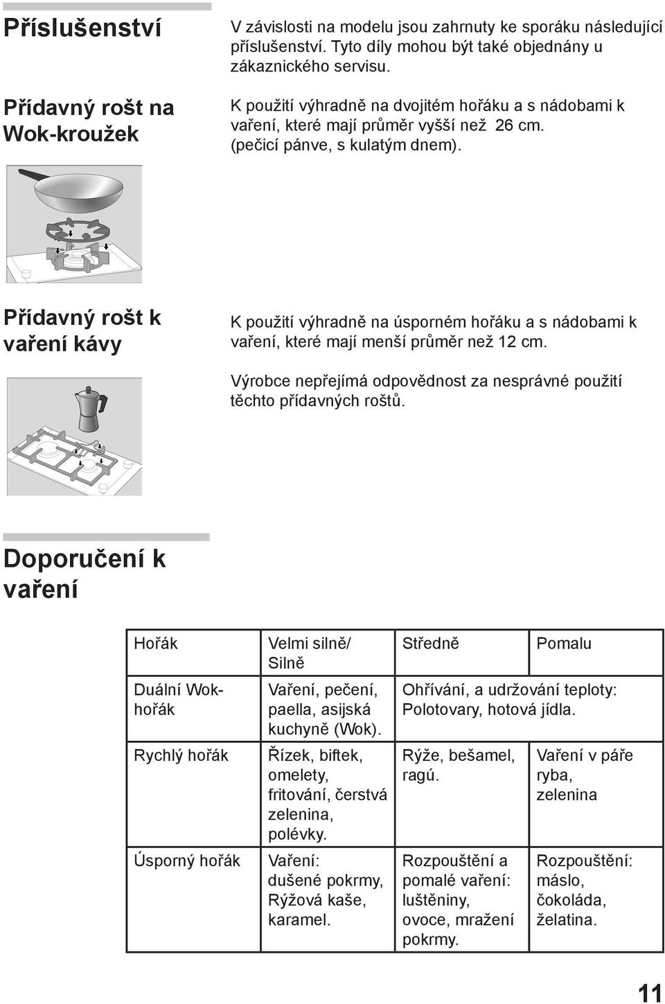 Přídavný rošt k vaření kávy K použití výhradně na úsporném hořáku a s nádobami k vaření, které mají menší průměr než 12 cm. Výrobce nepřejímá odpovědnost za nesprávné použití těchto přídavných roštů.