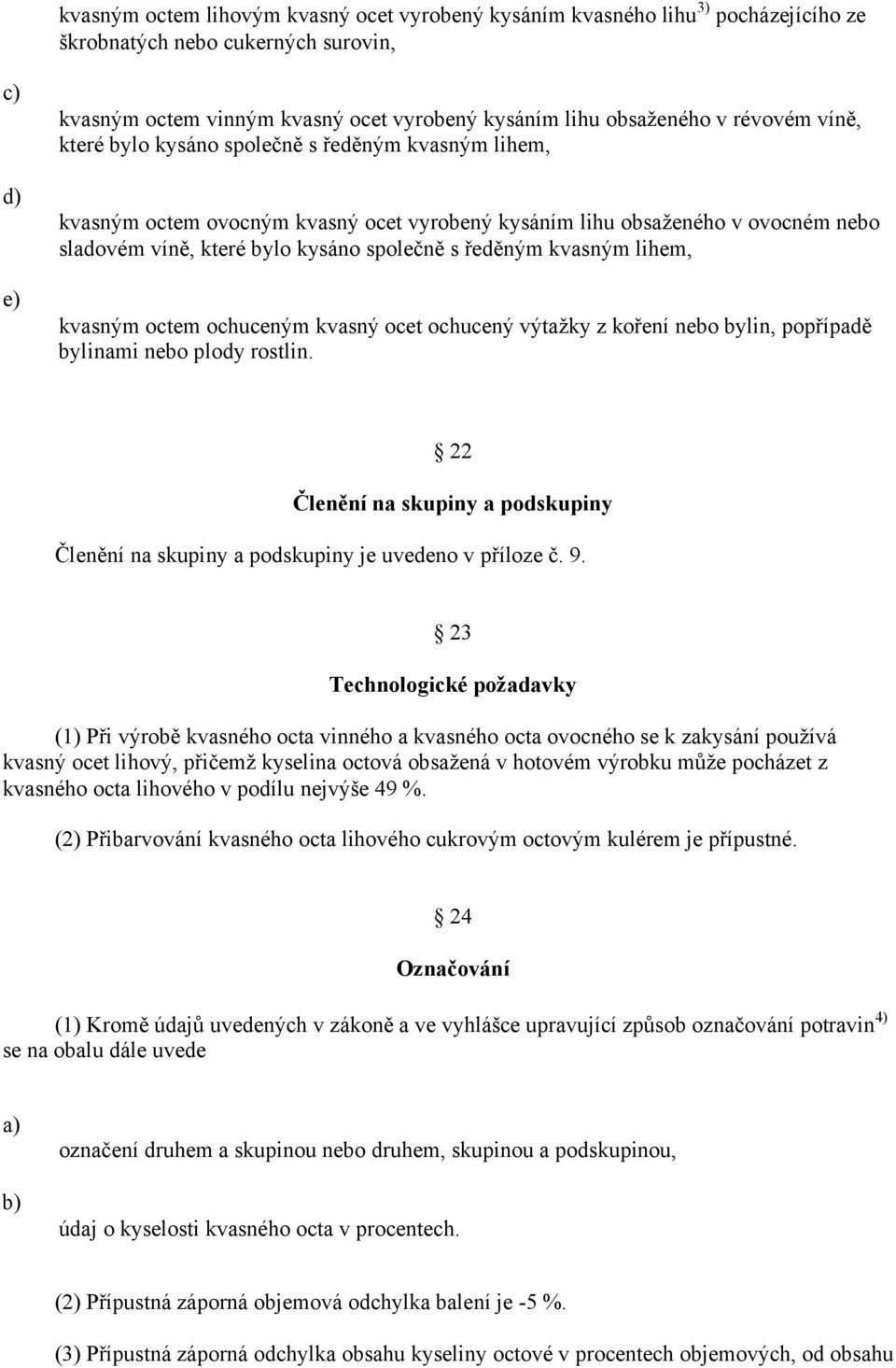 kvasným lihem, kvasným octem ochuceným kvasný ocet ochucený výtažky z koření nebo bylin, popřípadě bylinami nebo plody rostlin.