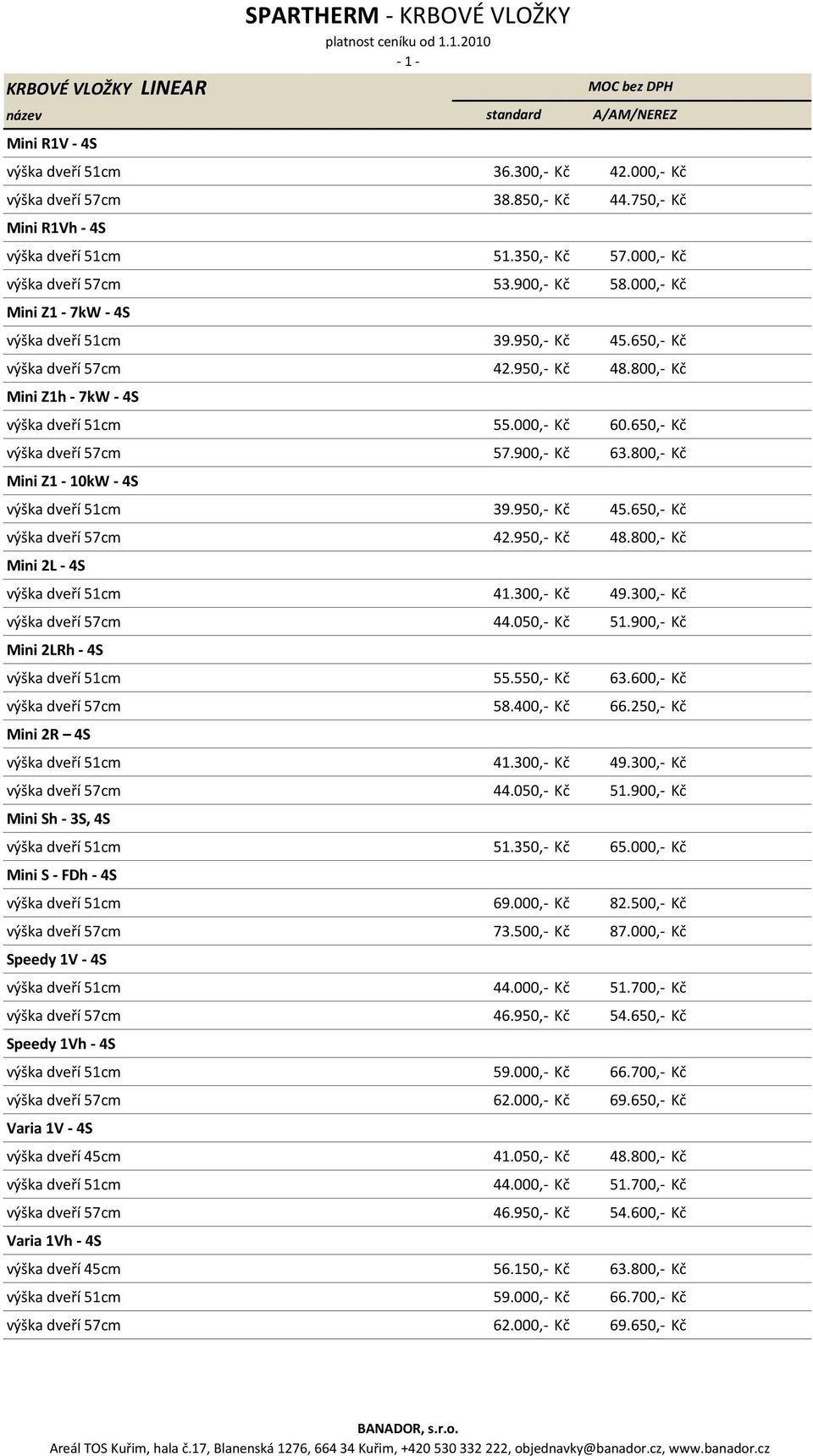 050,- Kč 51.900,- Kč Mini 2LRh - 4S 55.550,- Kč 63.600,- Kč 58.400,- Kč 66.250,- Kč Mini 2R 4S 41.300,- Kč 49.300,- Kč 44.050,- Kč 51.900,- Kč Mini Sh - 3S, 4S 51.350,- Kč 65.