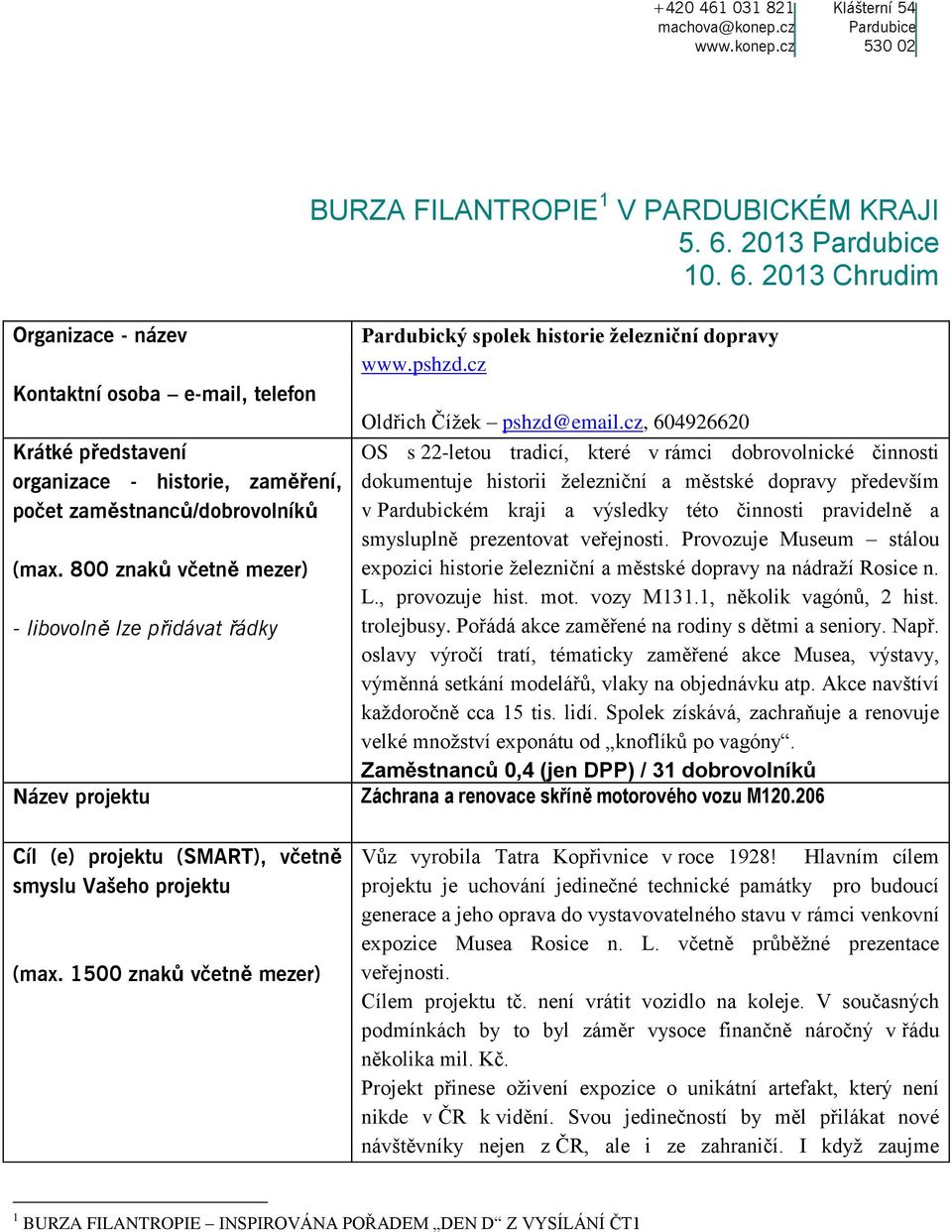 cz, 604926620 Krátké představení OS s 22-letou tradicí, které v rámci dobrovolnické činnosti organizace - historie, zaměření, dokumentuje historii železniční a městské dopravy především počet