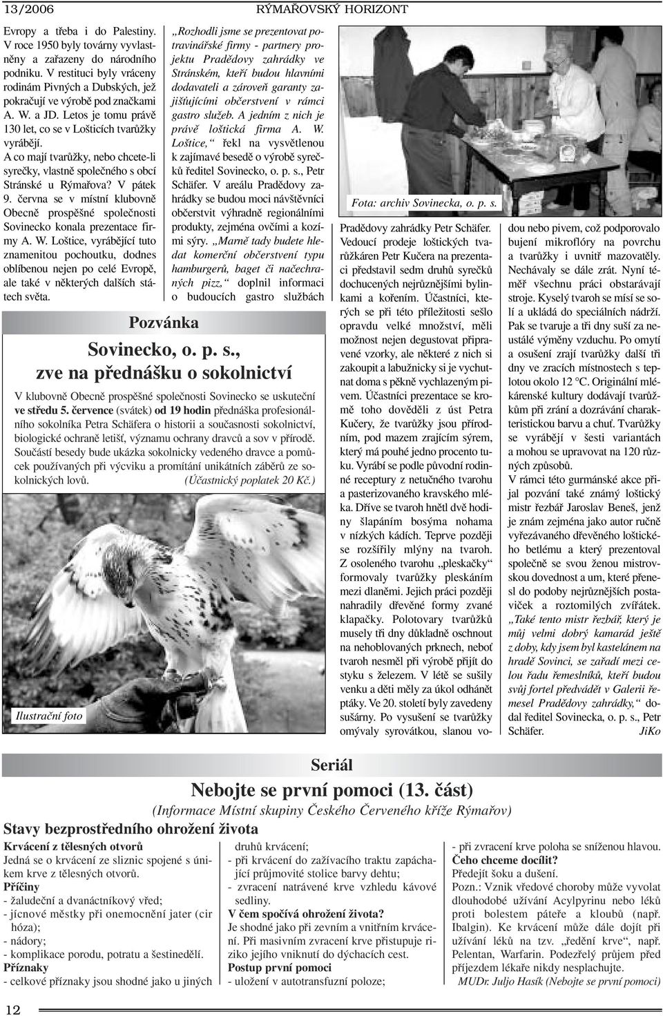 A co mají tvarûïky, nebo chcete-li syreãky, vlastnû spoleãného s obcí Stránské u R mafiova? V pátek 9. ãervna se v místní klubovnû Obecnû prospû né spoleãnosti Sovinecko konala prezentace firmy A. W.