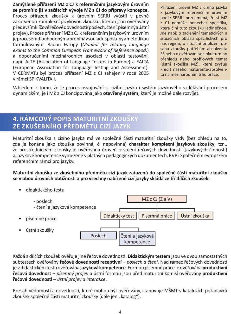 Proces přiřazení MZ z CJ k referenčním jazykovým úrovním je procesem dlouhodobým a probíhá v souladu s postupy a metodikou formulovanými Radou Evropy (Manual for relating language exams to the Common