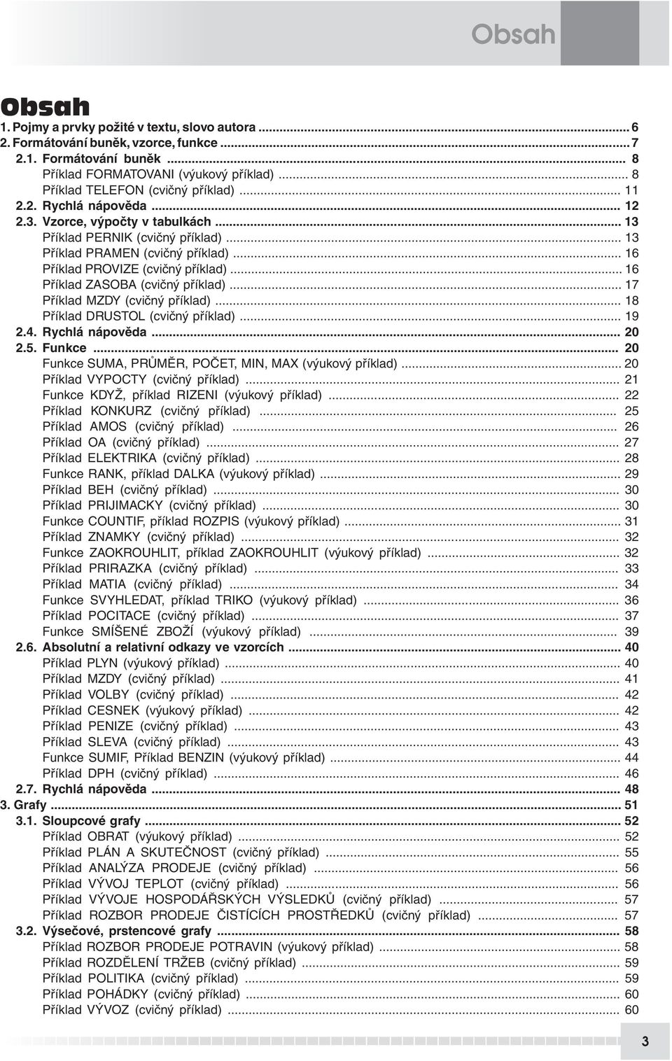 .. 16 Příklad PROVIZE (cvičný příklad)... 16 Příklad ZASOBA (cvičný příklad)... 17 Příklad MZDY (cvičný příklad)... 18 Příklad DRUSTOL (cvičný příklad)... 19 2.4. Rychlá nápověda... 20 2.5. Funkce.