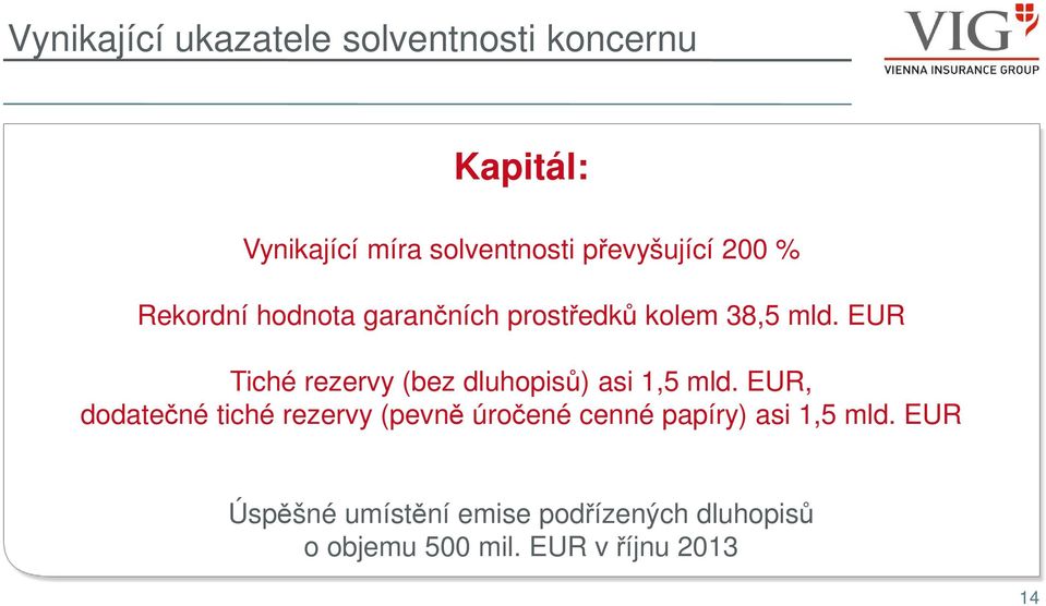 EUR Tiché rezervy (bez dluhopisů) asi 1,5 mld.