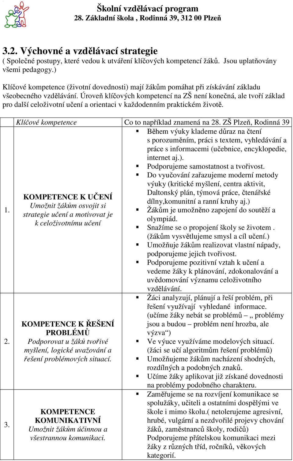 Úroveň klíčových kompetencí na ZŠ není konečná, ale tvoří základ pro další celoživotní učení a orientaci v každodenním praktickém životě. 1. 2. 3. Klíčové kompetence Co to například znamená na 28.