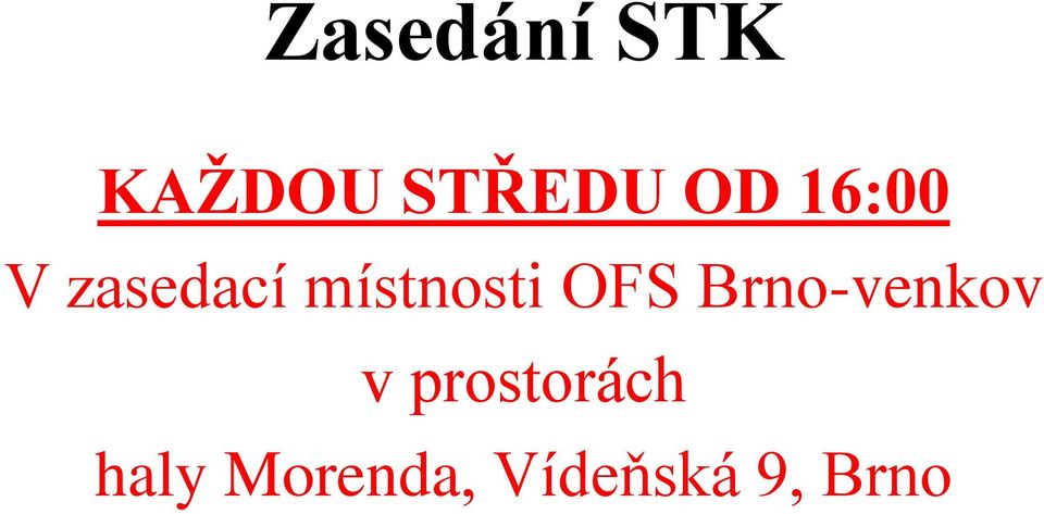 místnosti OFS Brno-venkov v