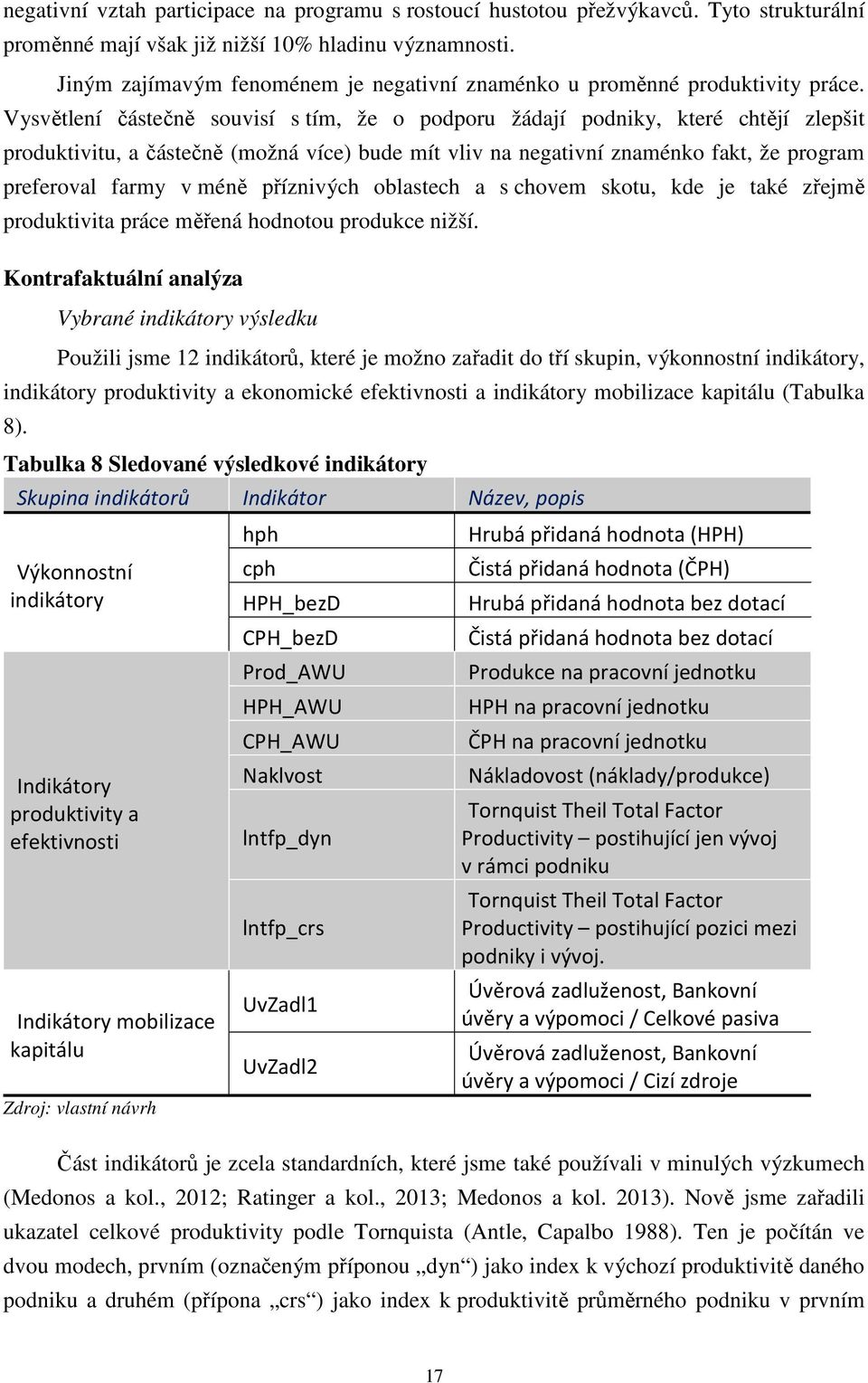 Vysvětlení částečně souvisí s tím, že o podporu žádají podniky, které chtějí zlepšit produktivitu, a částečně (možná více) bude mít vliv na negativní znaménko fakt, že program preferoval farmy v méně