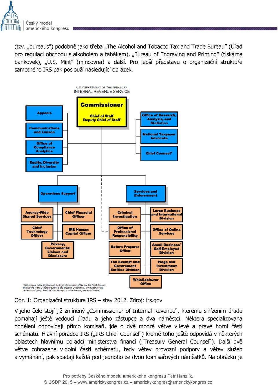 gov V jeho čele stojí již zmíněný Commissioner of Internal Revenue, kterému s řízením úřadu pomáhají ještě vedoucí úřadu a jeho zástupce a dva náměstci.