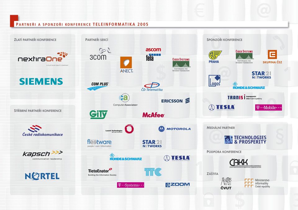 KONFERENCE PARTNEŘI SEKCÍ SPONZOŘI KONFERENCE STŘÍBRNÍ