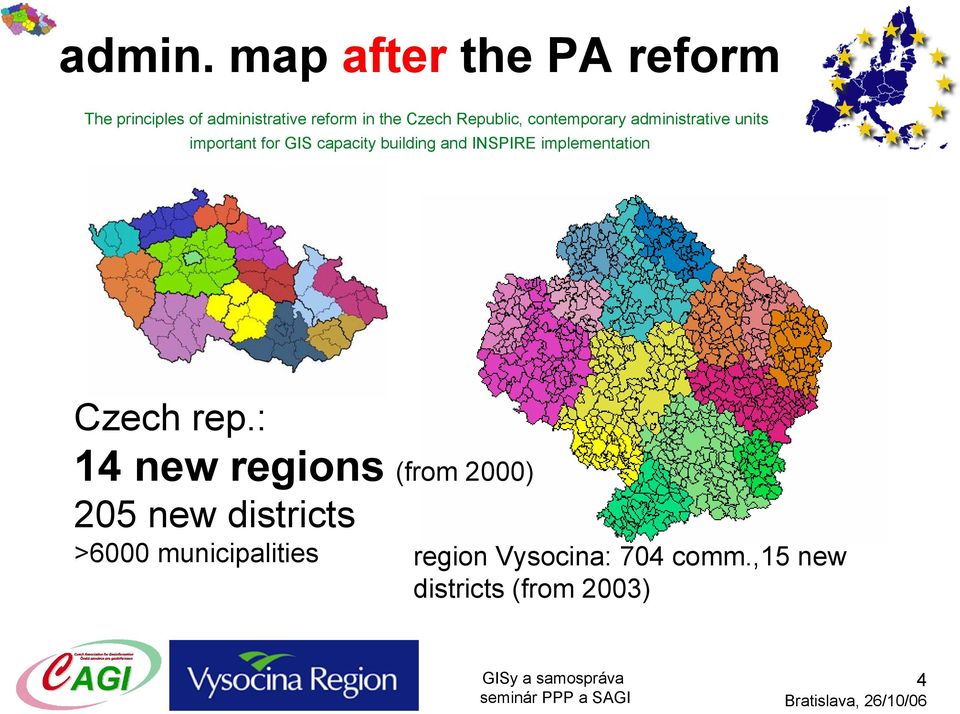 Republic, contemporary administrative units important for GIS capacity building