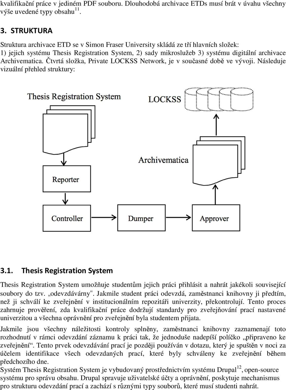 Archivematica. Čtvrtá složka, Private LOCKSS Network, je v současné době ve vývoji. Následuje vizuální přehled struktury: 3.1.