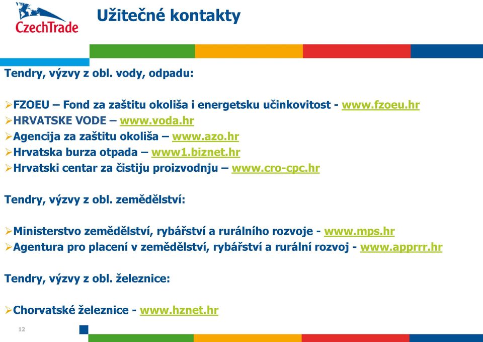 hr Hrvatski centar za čistiju proizvodnju www.cro-cpc.hr Tendry, výzvy z obl.