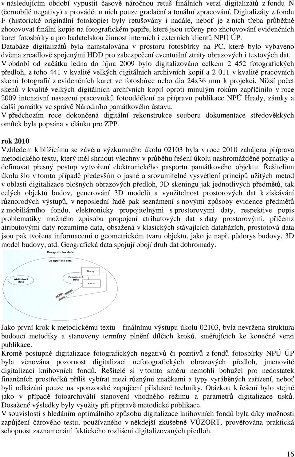 evidenčních karet fotosbírky a pro badatelskou činnost interních i externích klientů NPÚ ÚP.