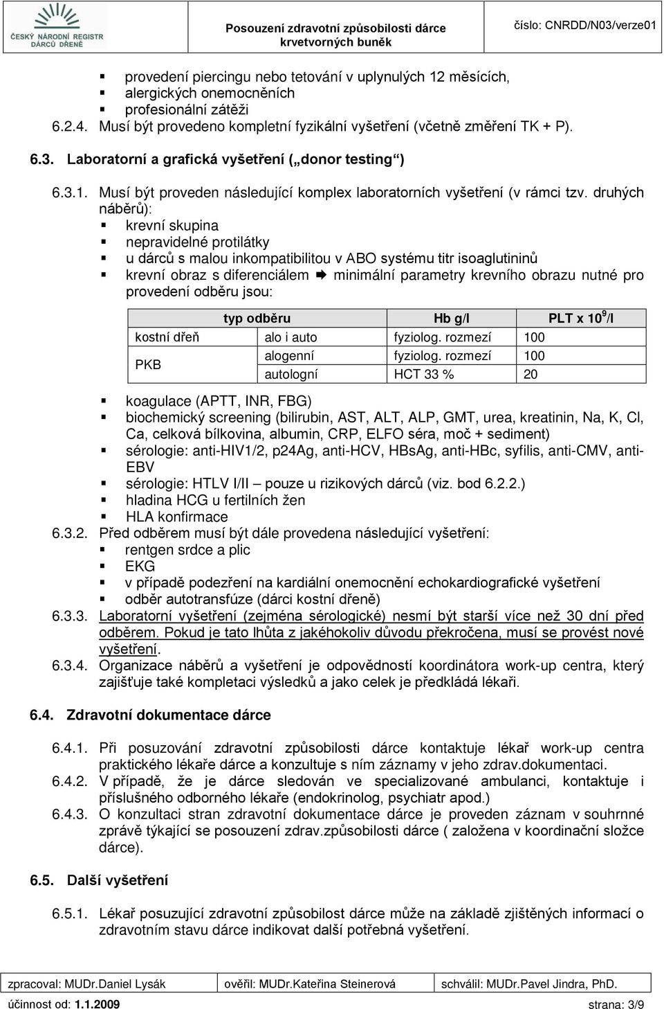 druhých náběrů): krevní skupina nepravidelné protilátky u dárců s malou inkompatibilitou v ABO systému titr isoaglutininů krevní obraz s diferenciálem minimální parametry krevního obrazu nutné pro