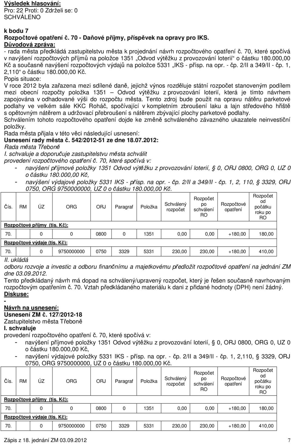 - čp. 2/II a 349/II - čp. 1, 2,110 o částku 180.000,00 Kč.