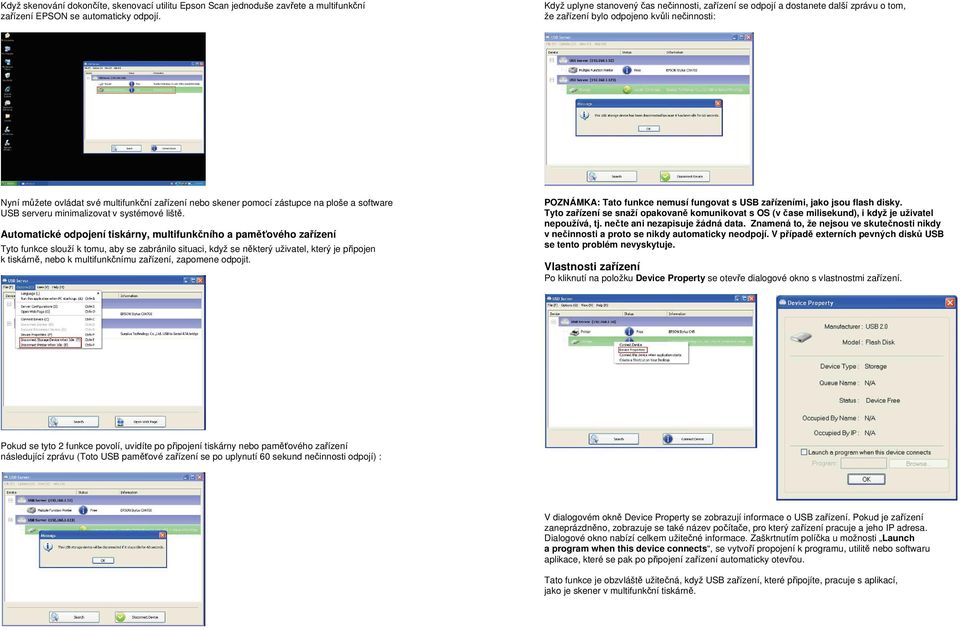 zástupce na ploše a software USB serveru minimalizovat v systémové liště.