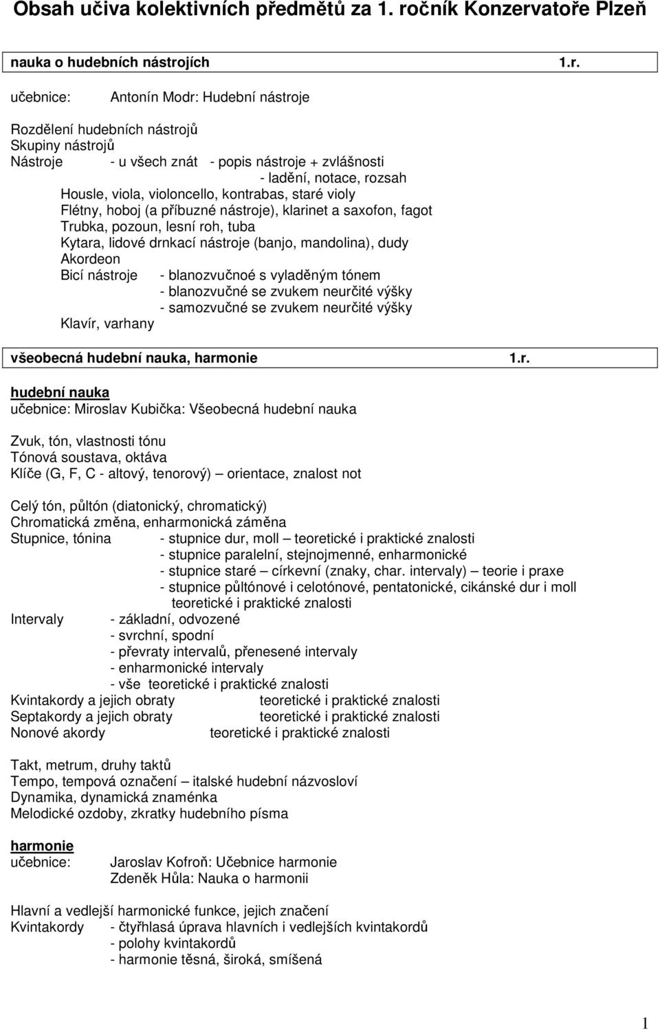 ladění, notace, rozsah Housle, viola, violoncello, kontrabas, staré violy Flétny, hoboj (a příbuzné nástroje), klarinet a saxofon, fagot Trubka, pozoun, lesní roh, tuba Kytara, lidové drnkací