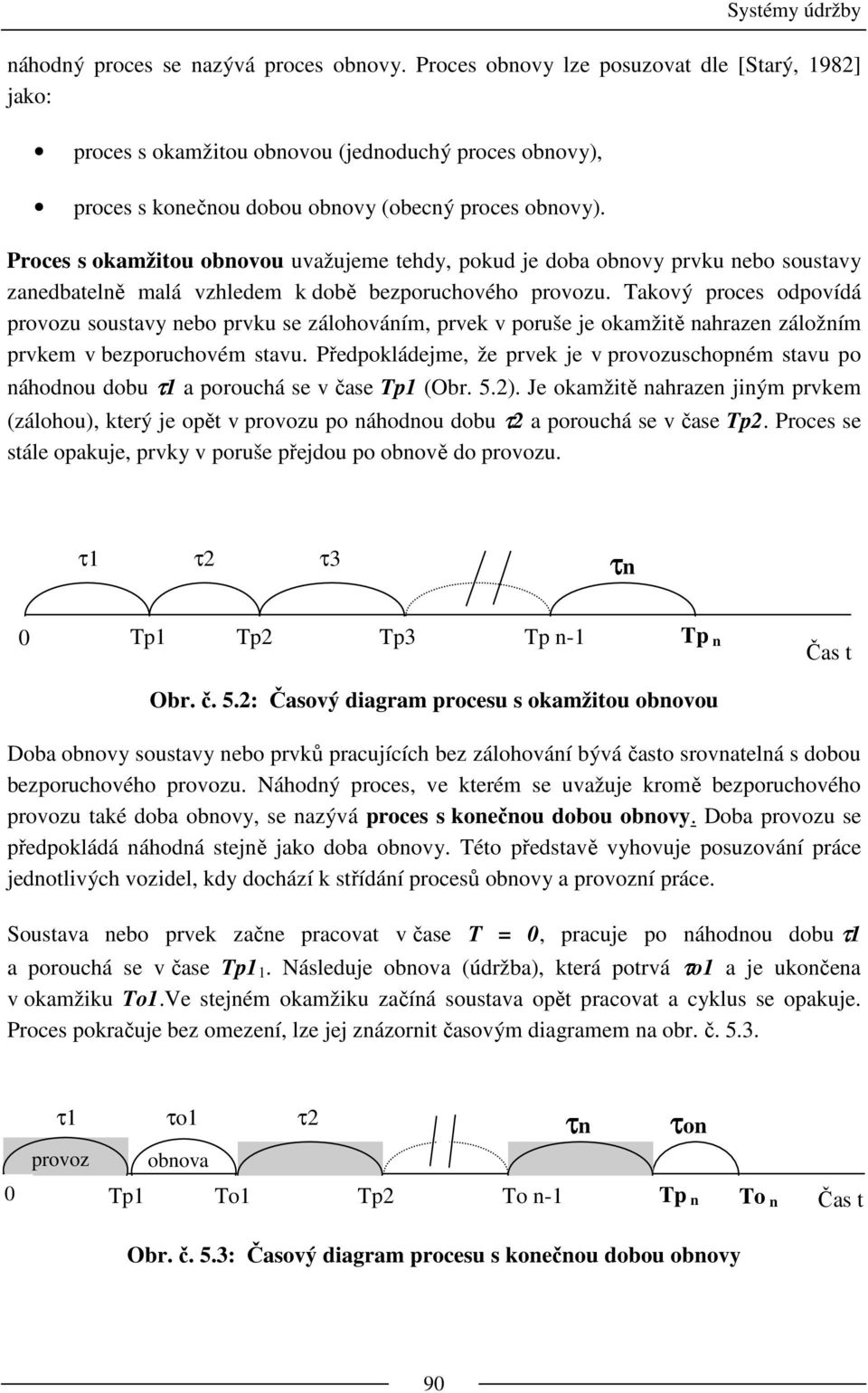 Proces s okamžitou obnovou uvažujeme tehdy, pokud je doba obnovy prvku nebo soustavy zanedbatelně malá vzhledem k době bezporuchového provozu.