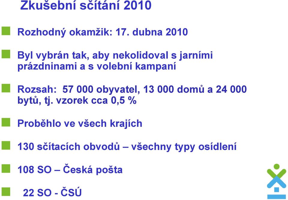 volební kampaní Rozsah: 57 000 obyvatel, 13 000 domů a 24 000 bytů, tj.