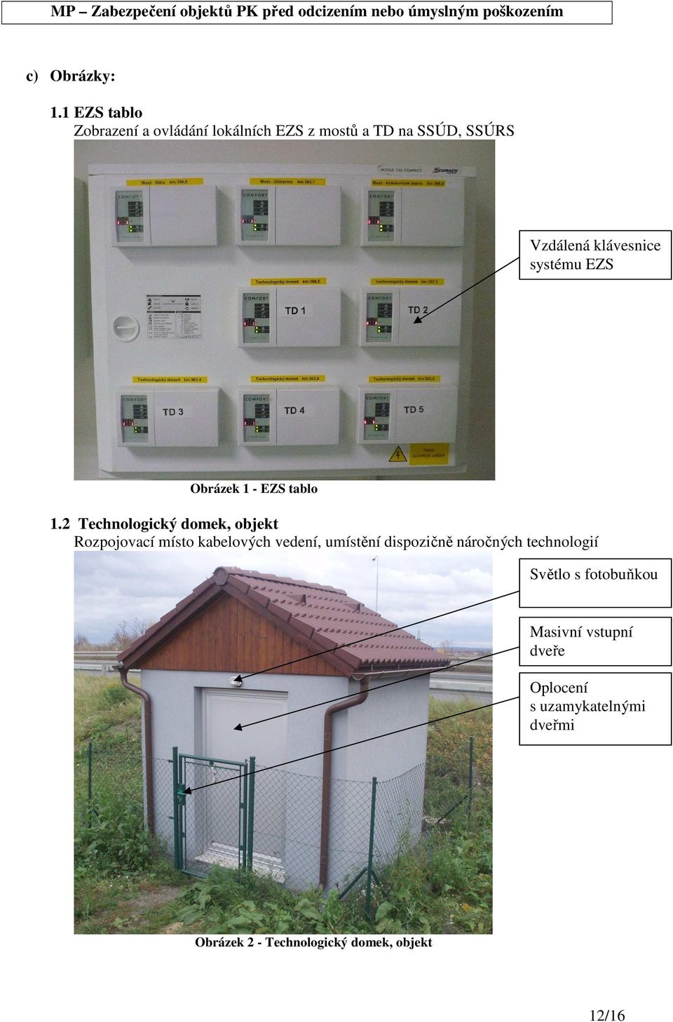 klávesnice systému EZS Obrázek 1 - EZS tablo 1.