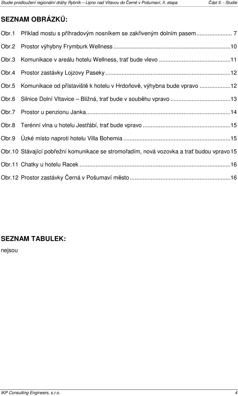 ..13 Obr.7 Prostor u penzionu Janka...14 Obr.8 Terénní vlna u hotelu Jestřábí, trať bude vpravo...15 Obr.