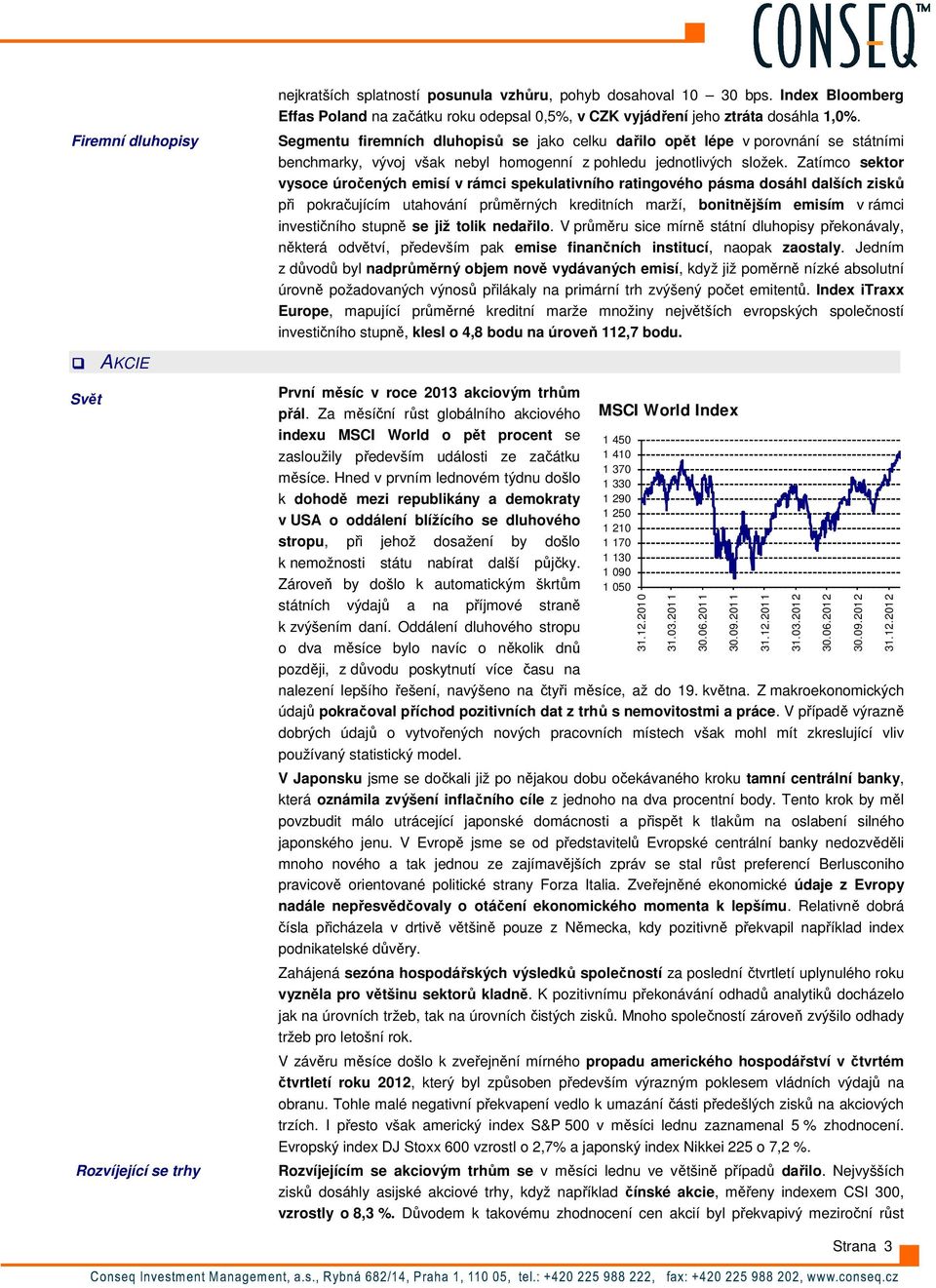 Zatímco sektor vysoce úročených emisí v rámci spekulativního ratingového pásma dosáhl dalších zisků při pokračujícím utahování průměrných kreditních marží, bonitnějším emisím v rámci investičního