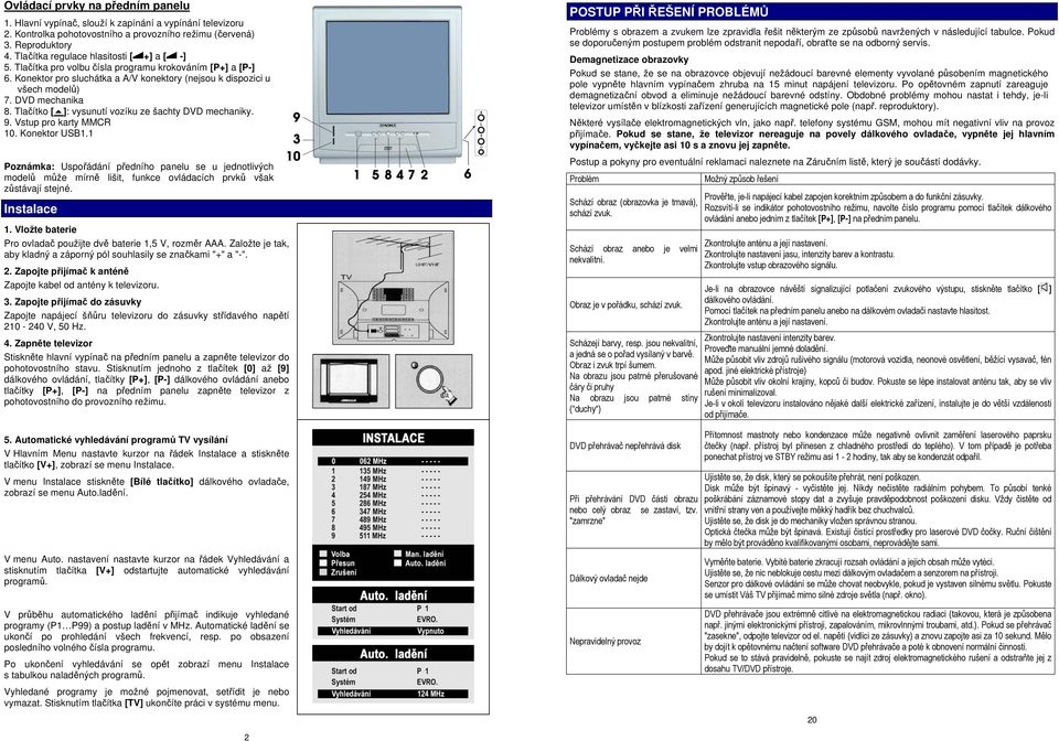 Tlačítko [ ]: vysunutí vozíku ze šachty DVD mechaniky. 9. Vstup pro karty MMCR 10. Konektor USB1.