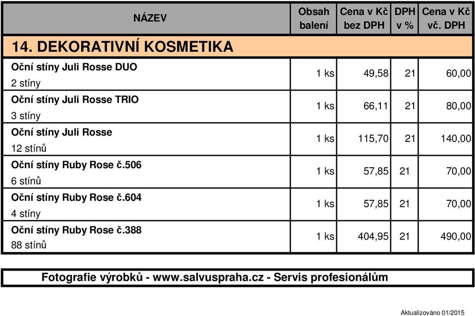 506 6 stínů Oční stíny Ruby Rose č.604 4 stíny Oční stíny Ruby Rose č.