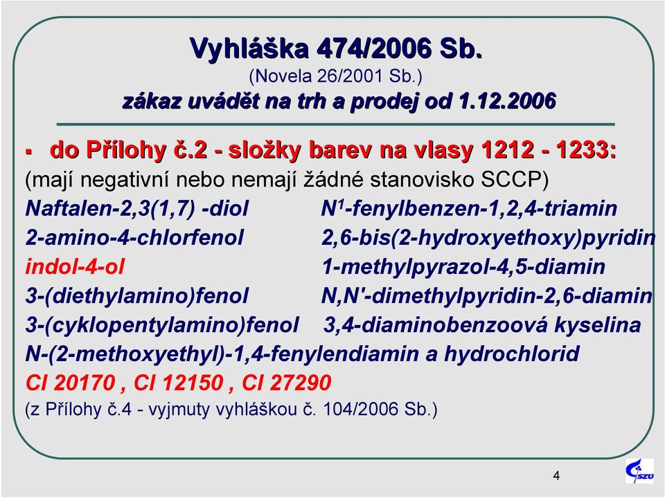 2-amino-4-chlorfenol 2,6-bis(2-hydroxyethoxy)pyridin indol-4-ol 1-methylpyrazol-4,5-diamin 3-(diethylamino)fenol