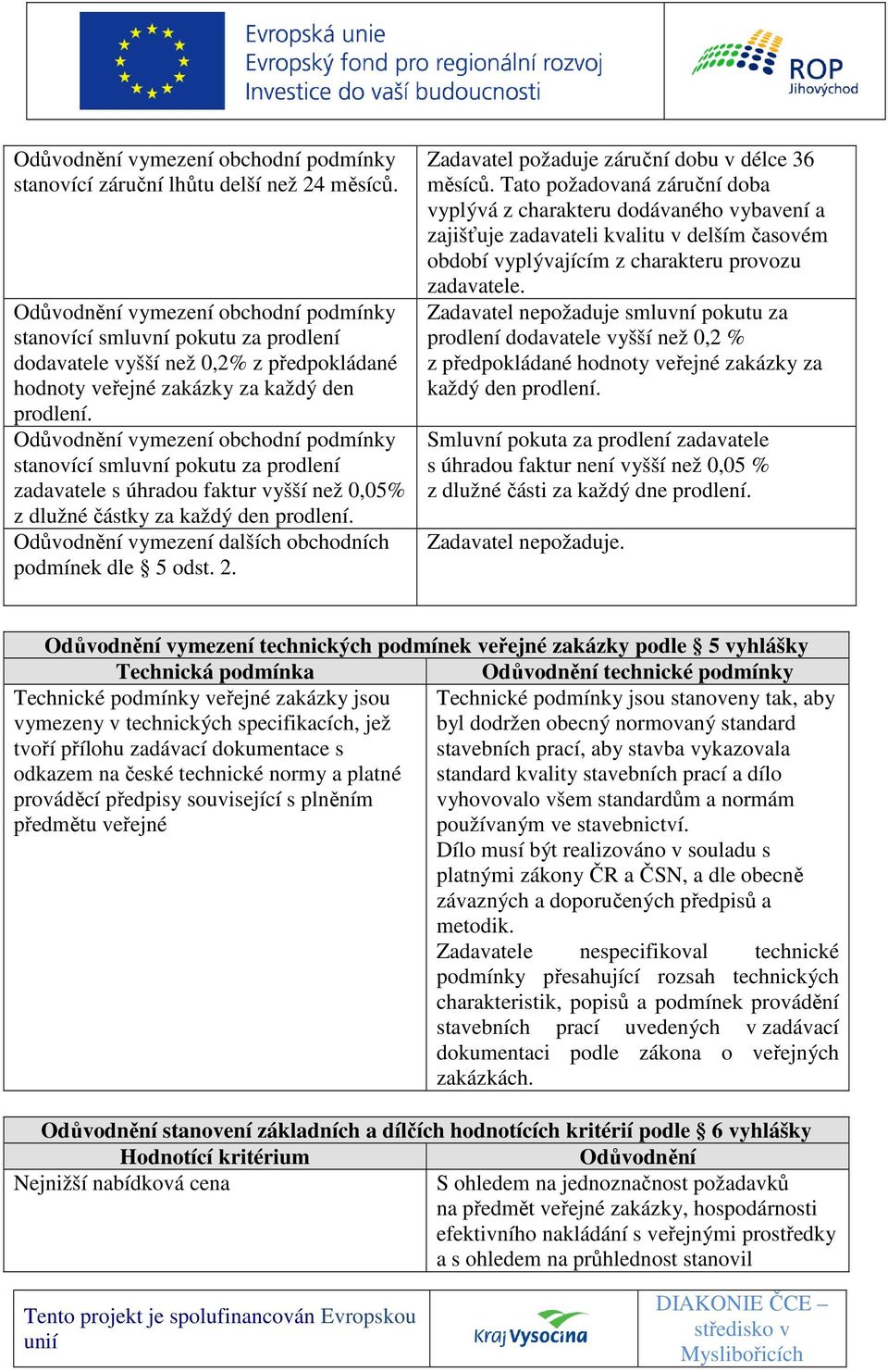 Zadavatel požaduje záruční dobu v délce 36 měsíců.